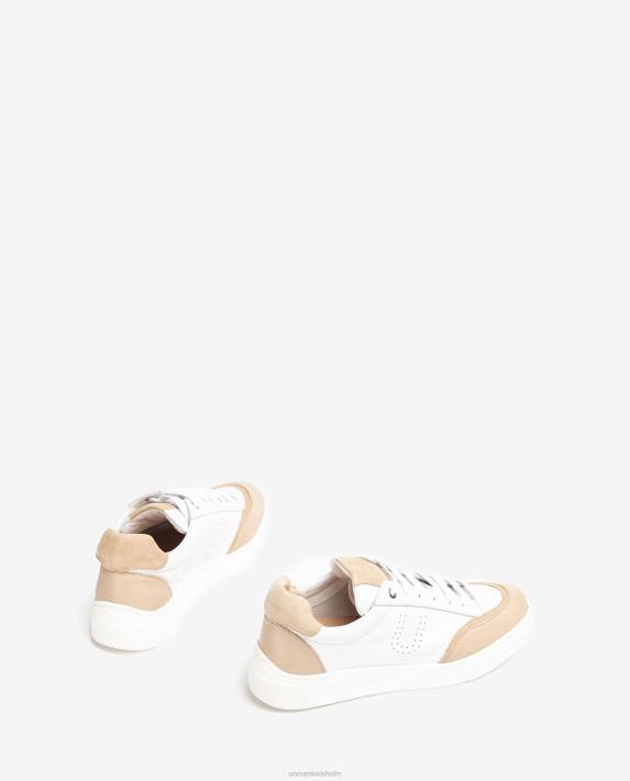 Unisa kvinnor vit sneaker med kontrasterande tå och häl 06DT649