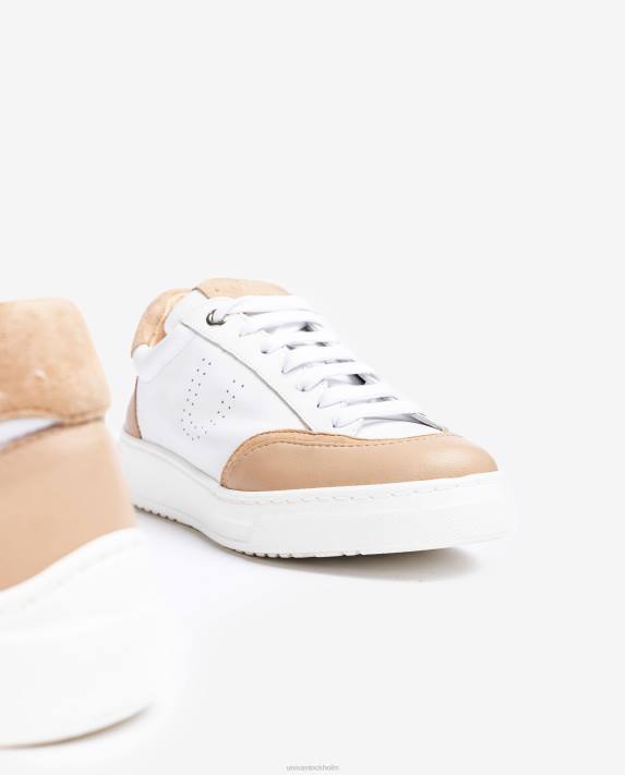 Unisa kvinnor vit sneaker med kontrasterande tå och häl 06DT649