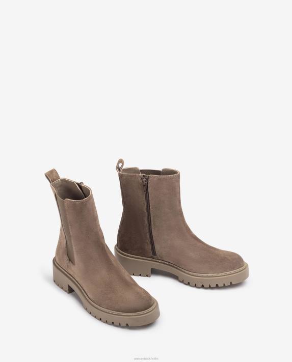 Unisa barn graciös ankelboots i mocka med resår i sidan och dragkedja 06DT909