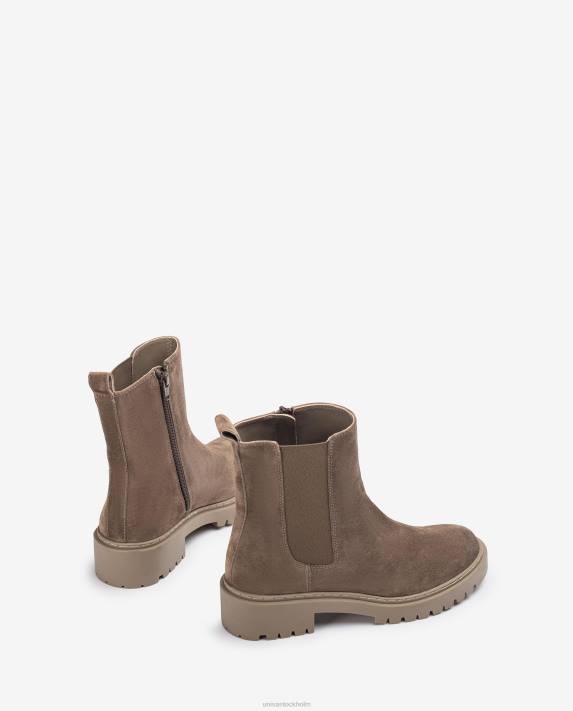 Unisa barn graciös ankelboots i mocka med resår i sidan och dragkedja 06DT909