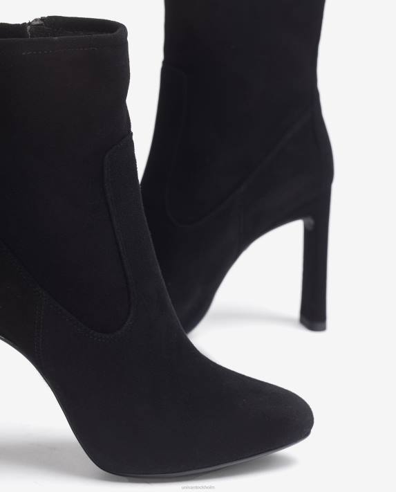 Unisa barn mode ankelboots i mocka med klack och innerplattform 06DT999