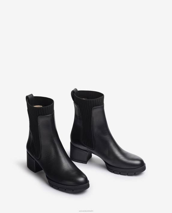 Unisa barn mode ankelstövel i läder med ribbad strumpa 06DT939