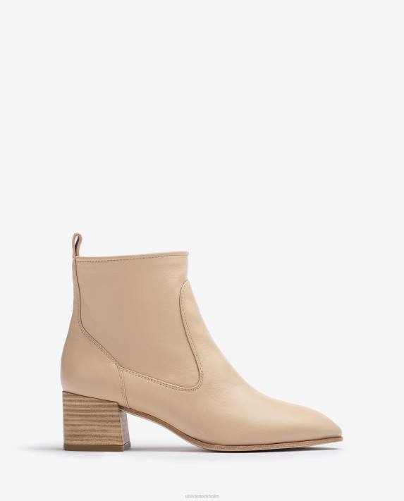 Unisa kvinnor beige ankelstövel i läder med klack 06DT847