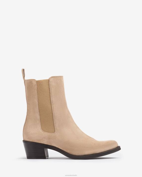 Unisa kvinnor beige cowboystövel i mocka med kilar 06DT915