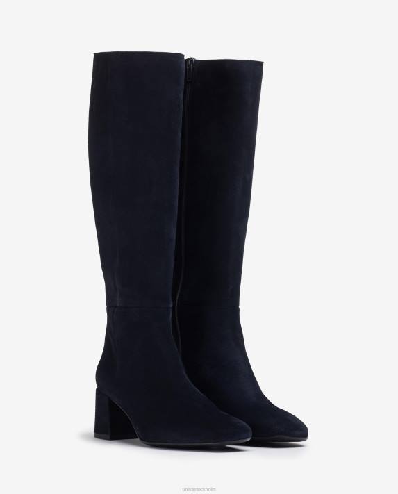 Unisa kvinnor blå stövel med bred klack 06DT1046