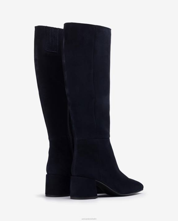 Unisa kvinnor blå stövel med bred klack 06DT1046