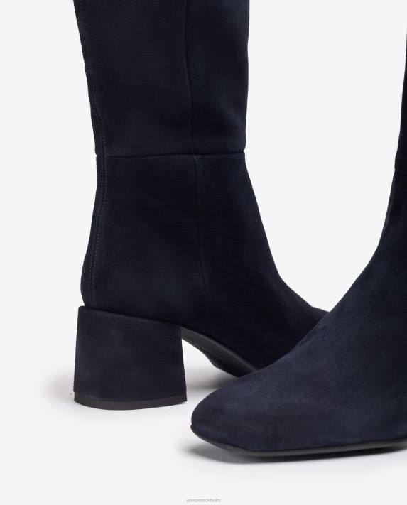 Unisa kvinnor blå stövel med bred klack 06DT1046