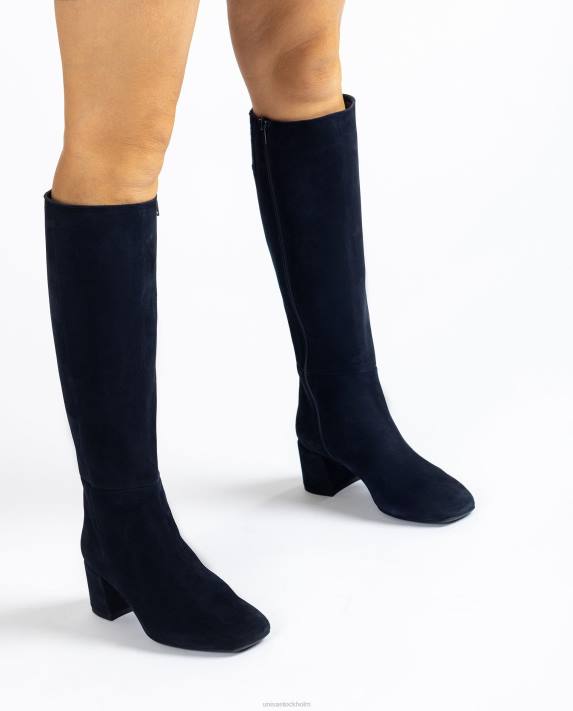 Unisa kvinnor blå stövel med bred klack 06DT1046