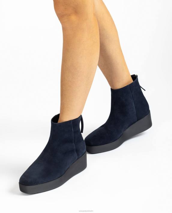 Unisa kvinnor blå stövel med dragkedja baktill 06DT895