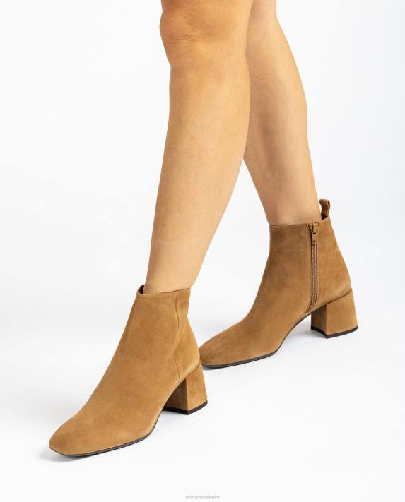 Unisa kvinnor brun ankelkänga med bred klack 06DT989