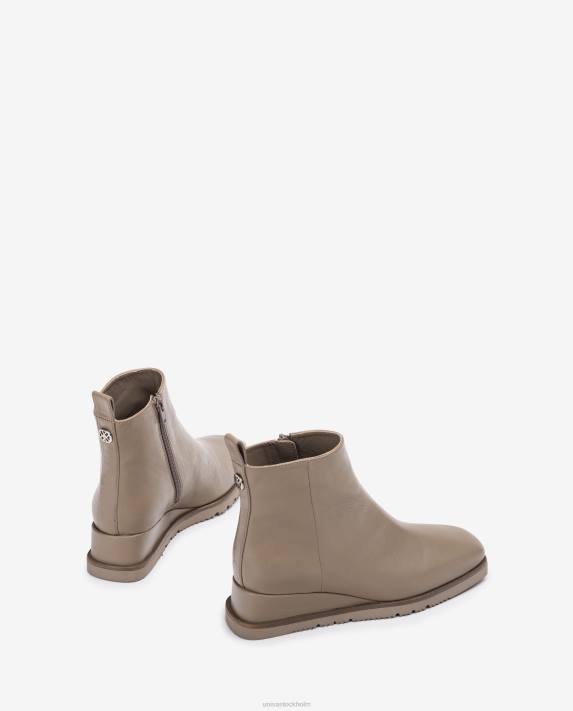 Unisa kvinnor brun ankelstövel i läder med kil 06DT912