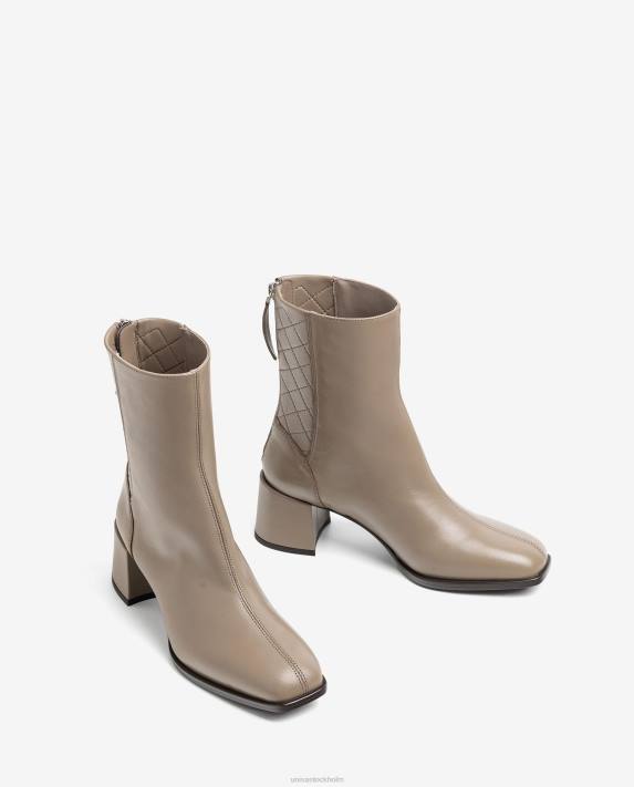 Unisa kvinnor brun ankelstövel med fyrkantig tå med bred klack 06DT991