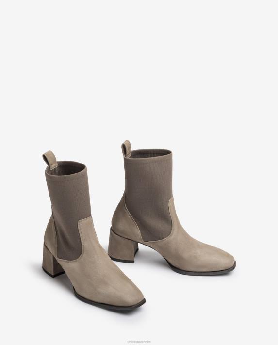 Unisa kvinnor brun ankelstövel med fyrkantig tå med stretchtyg 06DT965