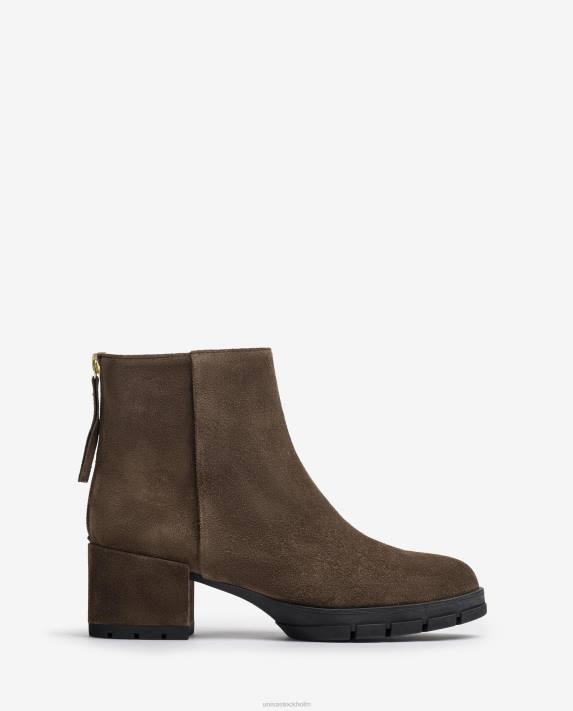 Unisa kvinnor brun ankelstövlar i läder med dragkedja 06DT923