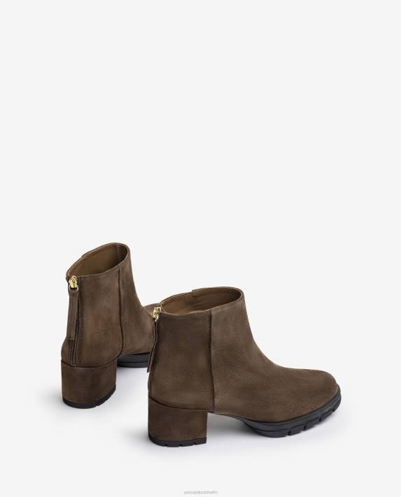 Unisa kvinnor brun ankelstövlar i läder med dragkedja 06DT923