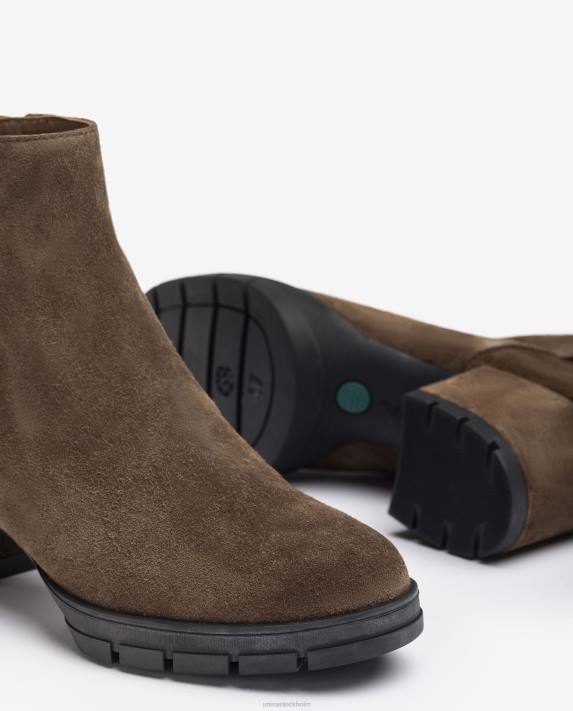 Unisa kvinnor brun ankelstövlar i läder med dragkedja 06DT923