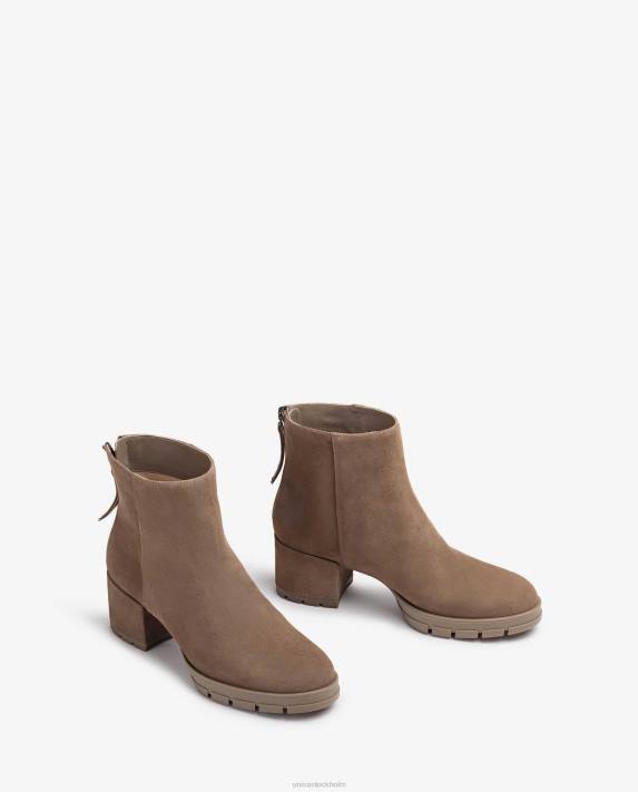 Unisa kvinnor brun ankelstövlar i läder med dragkedja 06DT924
