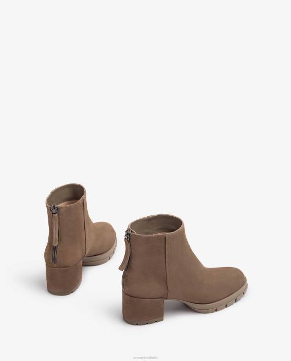 Unisa kvinnor brun ankelstövlar i läder med dragkedja 06DT924