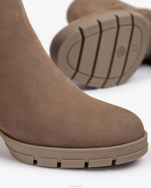 Unisa kvinnor brun ankelstövlar i läder med dragkedja 06DT924