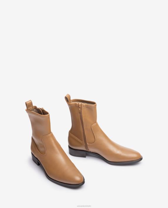 Unisa kvinnor brun enfärgad stövel med en elastisk kvartsöverlinje 06DT885