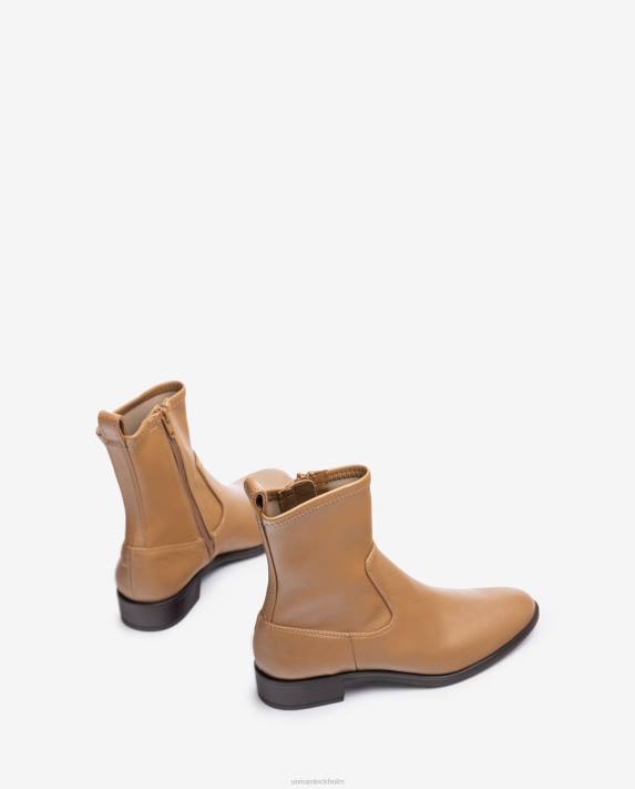 Unisa kvinnor brun enfärgad stövel med en elastisk kvartsöverlinje 06DT885