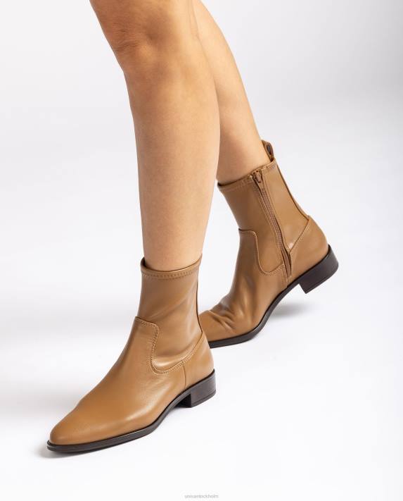 Unisa kvinnor brun enfärgad stövel med en elastisk kvartsöverlinje 06DT885