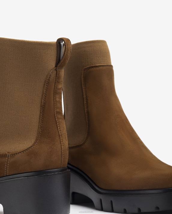 Unisa kvinnor brun stövel i mocka med stretchtyg 06DT920
