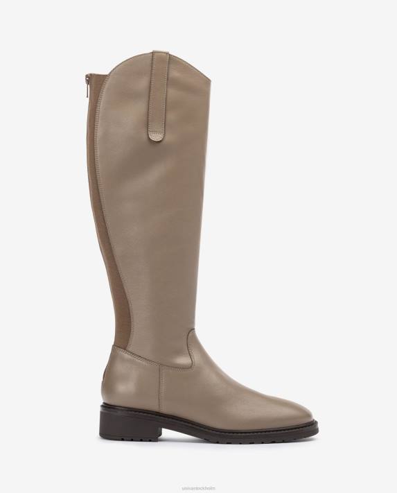 Unisa kvinnor brun stövel med dragkedja och kil baktill 06DT1023