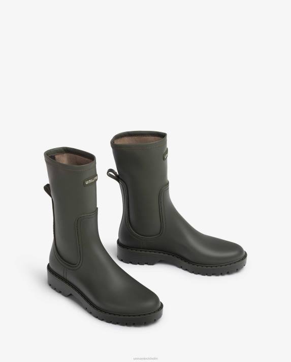 Unisa kvinnor grön wellington stövlar med elastiskt skaft 06DT876