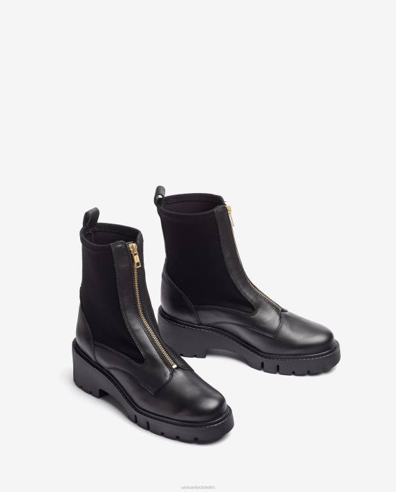 Unisa kvinnor graciös ankelboots med dragkedja fram och neoprenstrumpa 06DT934