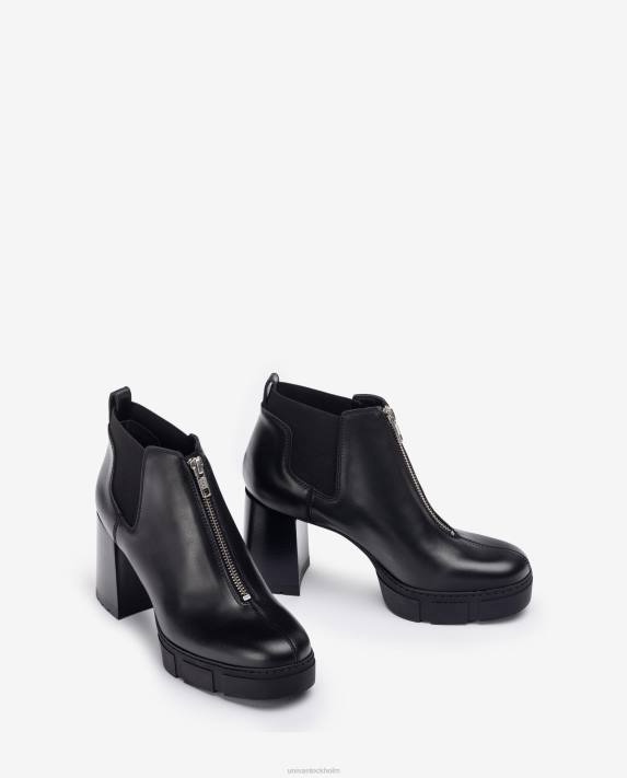 Unisa kvinnor graciös ankelstövel med dragkedja och en spårplattform 06DT953