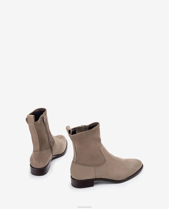 Unisa kvinnor graciös enfärgad ankelstövel med en kvartsöverlinje i stretchtyg 06DT883