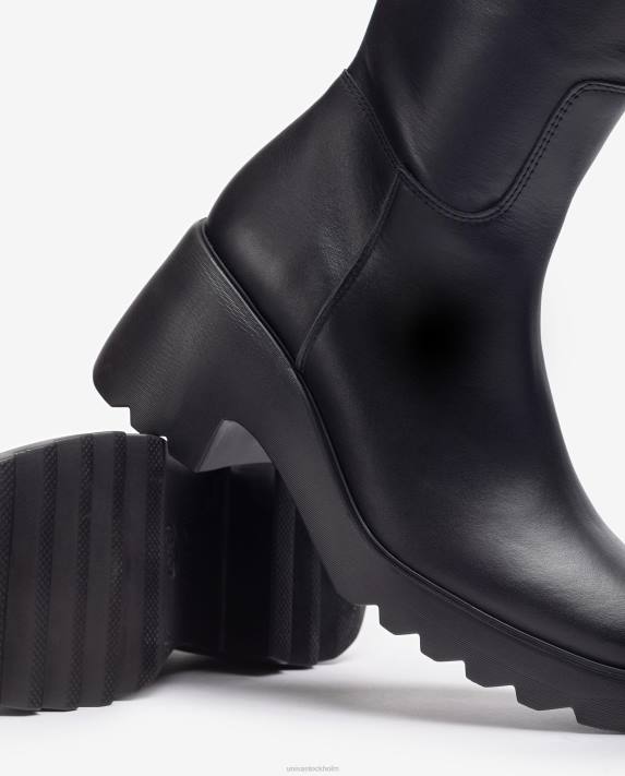 Unisa kvinnor graciös läderkänga med gummisula 06DT1035