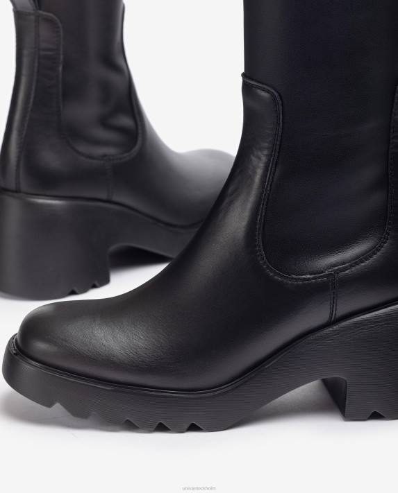 Unisa kvinnor graciös stövel med dragkedja på insidan och gummisula 06DT1036