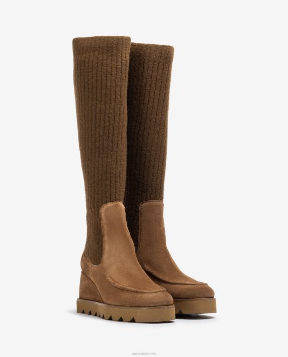 Unisa kvinnor graciös stövel med ribbad tygstrumpa 06DT1073