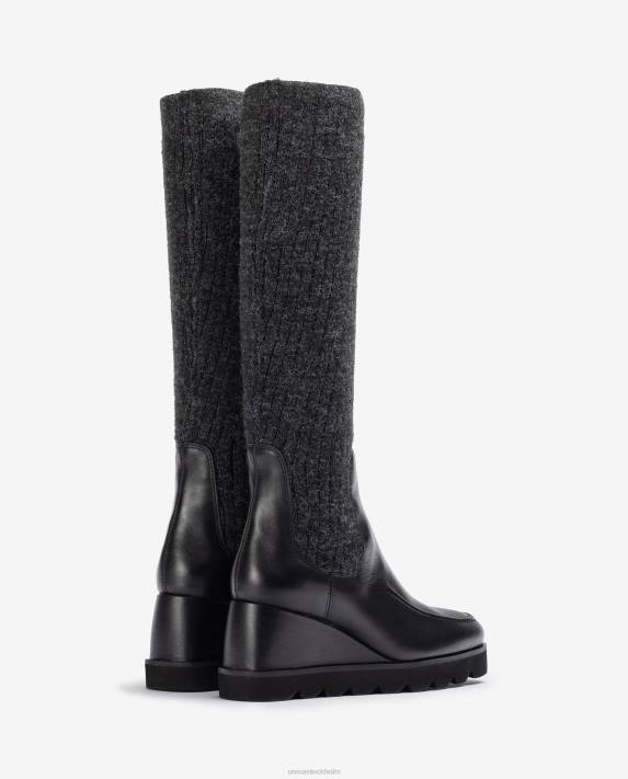 Unisa kvinnor graciös stövel med ribbad tygstrumpa 06DT1074