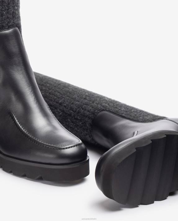 Unisa kvinnor graciös stövel med ribbad tygstrumpa 06DT1074