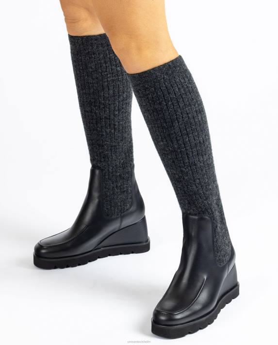 Unisa kvinnor graciös stövel med ribbad tygstrumpa 06DT1074