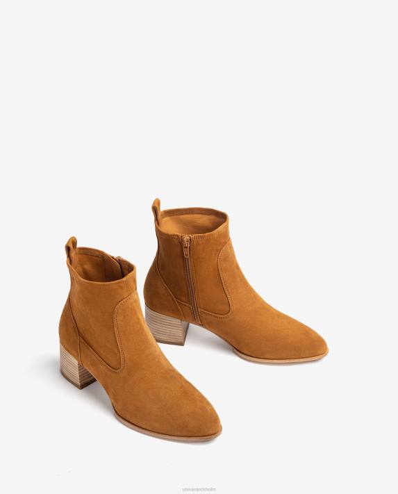 Unisa kvinnor mode ankelkänga i mocka med klack 06DT845