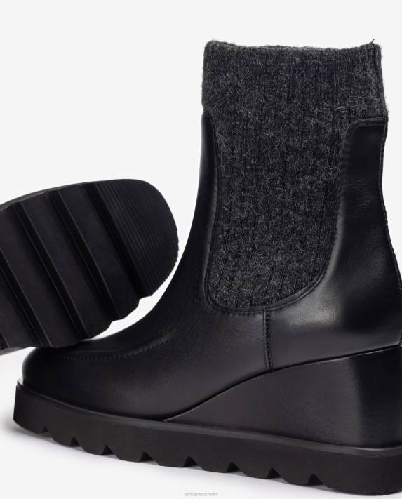 Unisa kvinnor mode ankelkänga med ribbad tygfjärdedel 06DT979