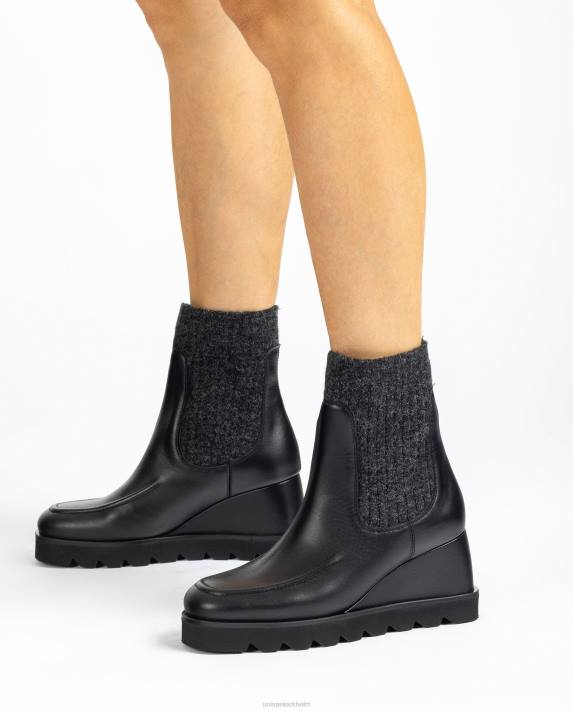 Unisa kvinnor mode ankelkänga med ribbad tygfjärdedel 06DT979