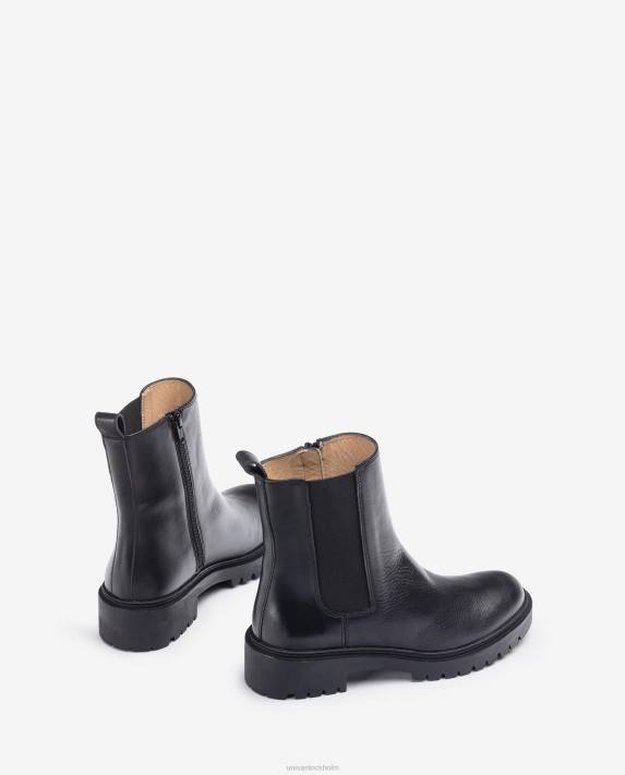 Unisa kvinnor mode ankelstövlar i läder med resår i sidan och dragkedja 06DT910