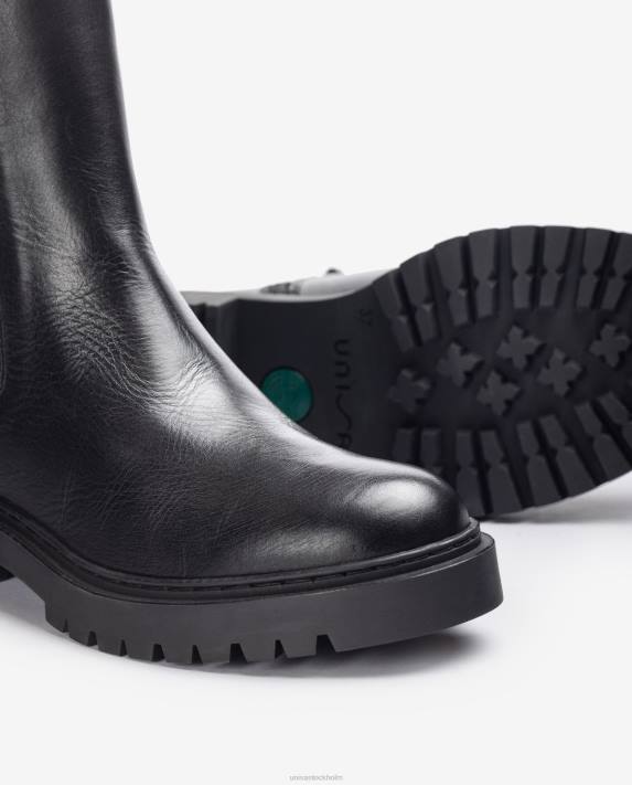 Unisa kvinnor mode ankelstövlar i läder med resår i sidan och dragkedja 06DT910