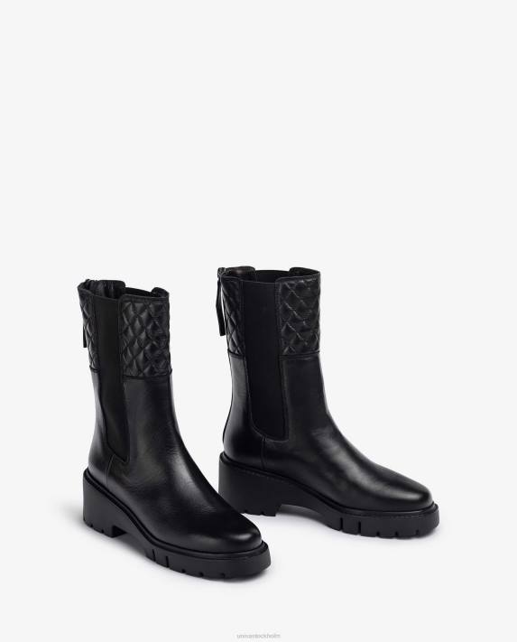 Unisa kvinnor mode ankelstövlar i läder med sidoresår och dragkedja 06DT918