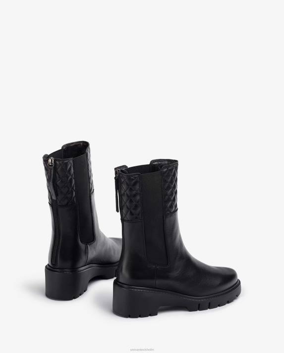 Unisa kvinnor mode ankelstövlar i läder med sidoresår och dragkedja 06DT918