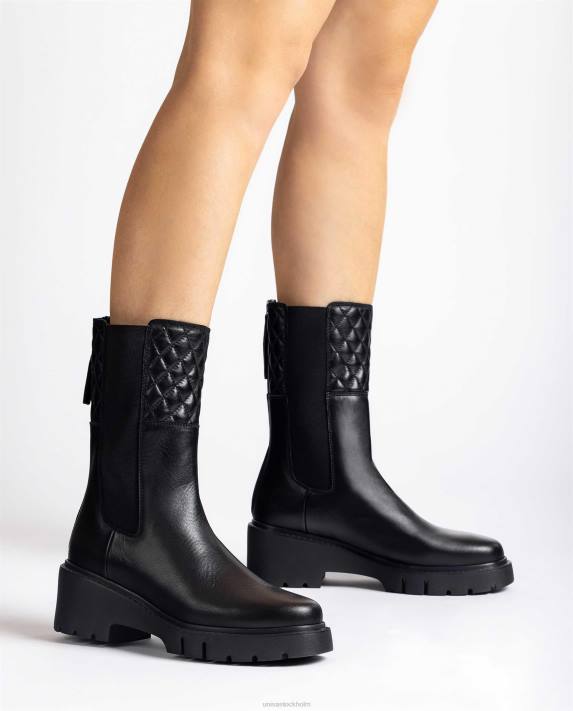 Unisa kvinnor mode ankelstövlar i läder med sidoresår och dragkedja 06DT918