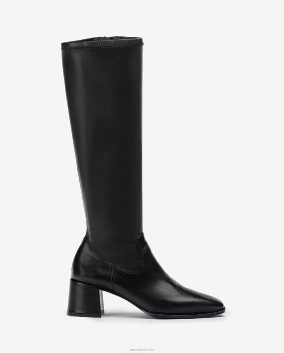 Unisa kvinnor mode bred klackstövel med en kvartsöverlinje i stretchtyg 06DT1040