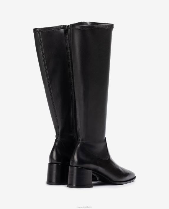 Unisa kvinnor mode bred klackstövel med en kvartsöverlinje i stretchtyg 06DT1040