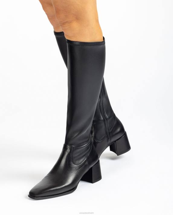 Unisa kvinnor mode bred klackstövel med en kvartsöverlinje i stretchtyg 06DT1040