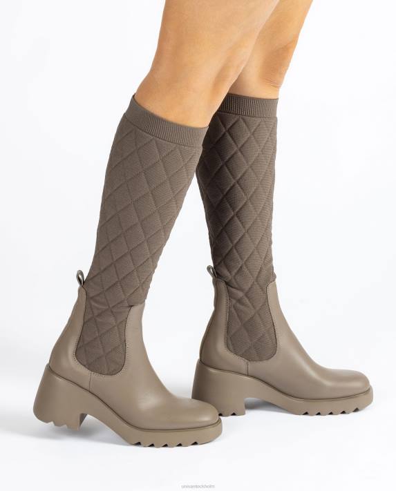 Unisa kvinnor mode stövel med återvunnet stretchtyg 06DT1033